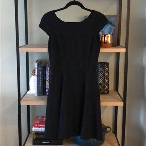 Banana Republic Black fit & flare cap sleeve dress